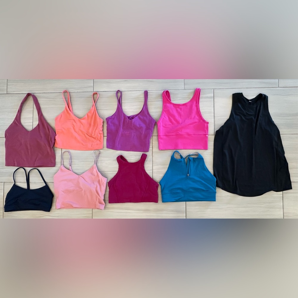 Lululemon Size 6 Top Bundle - pre-loved condition - 9 tops